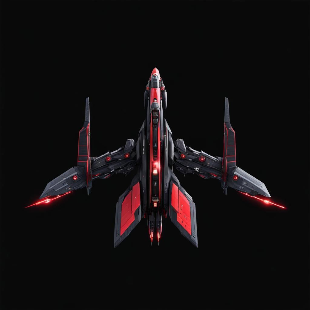 Hyper-Advanced Red and Black Starship