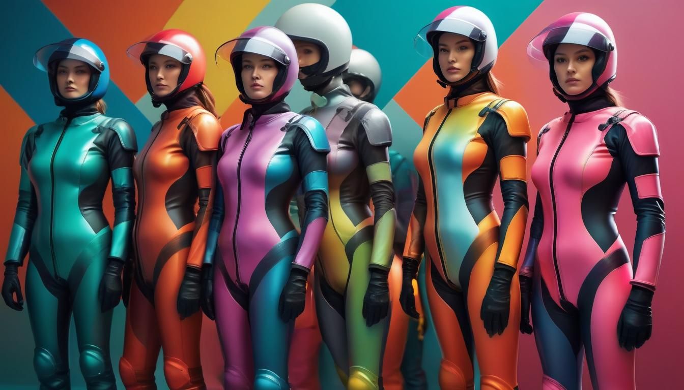 Women in Colorful Rubber Suits Concept Art