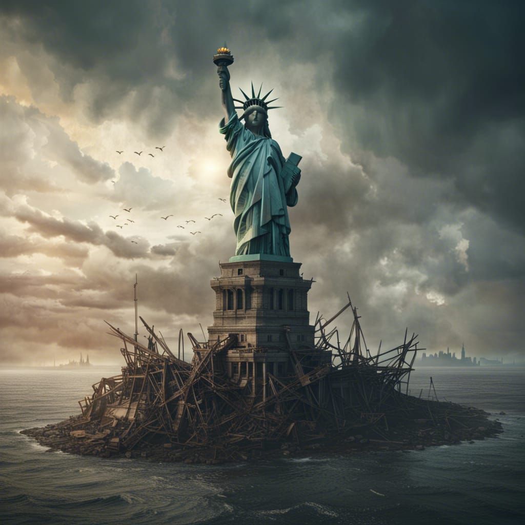 Post-Apocalyptic Statue of Liberty: Digital Matte Painting