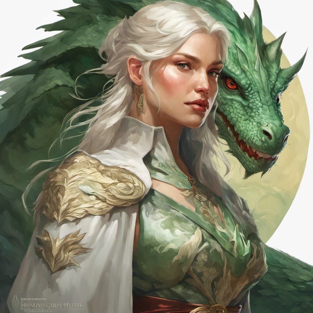 Targaryen Woman with Dragon: Hyperdetailed Concept Art