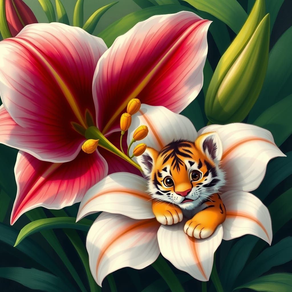Dreamlike Lily in Whimsical Tiger Haven