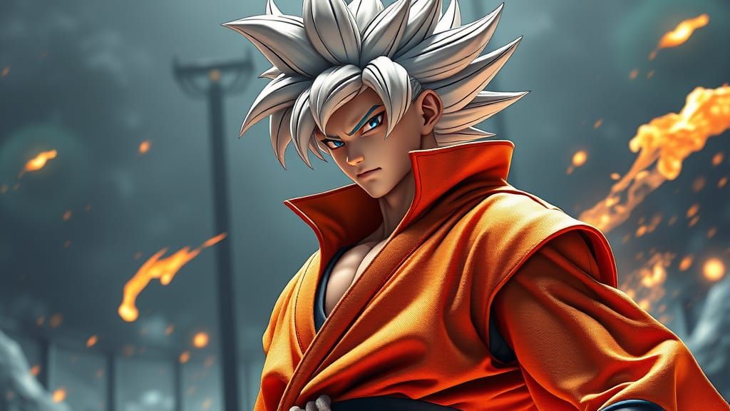 Goku in Shinigami Armor, Cyberpunk Anime Art