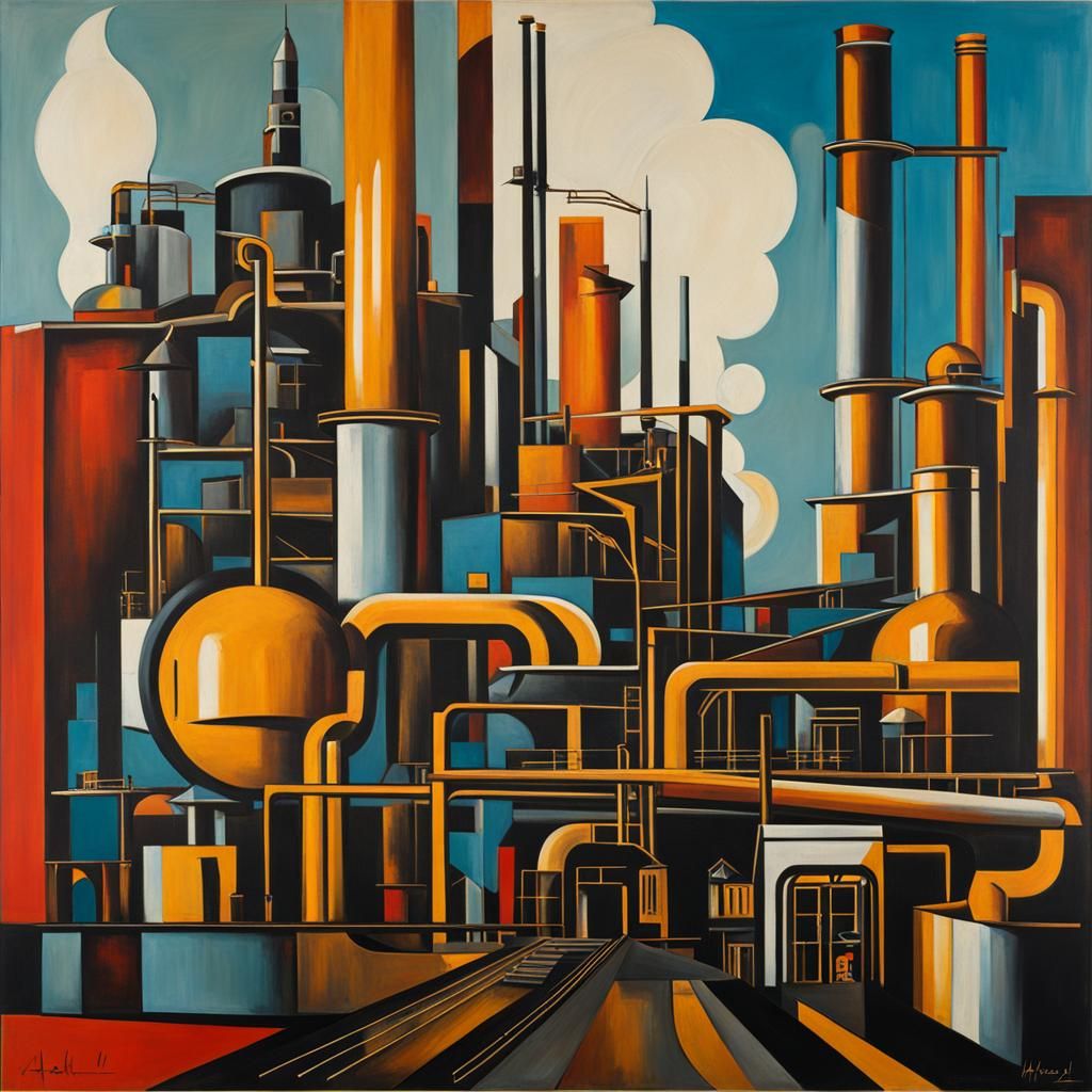 Abstract Industrial Area Inspired by Geometric Art