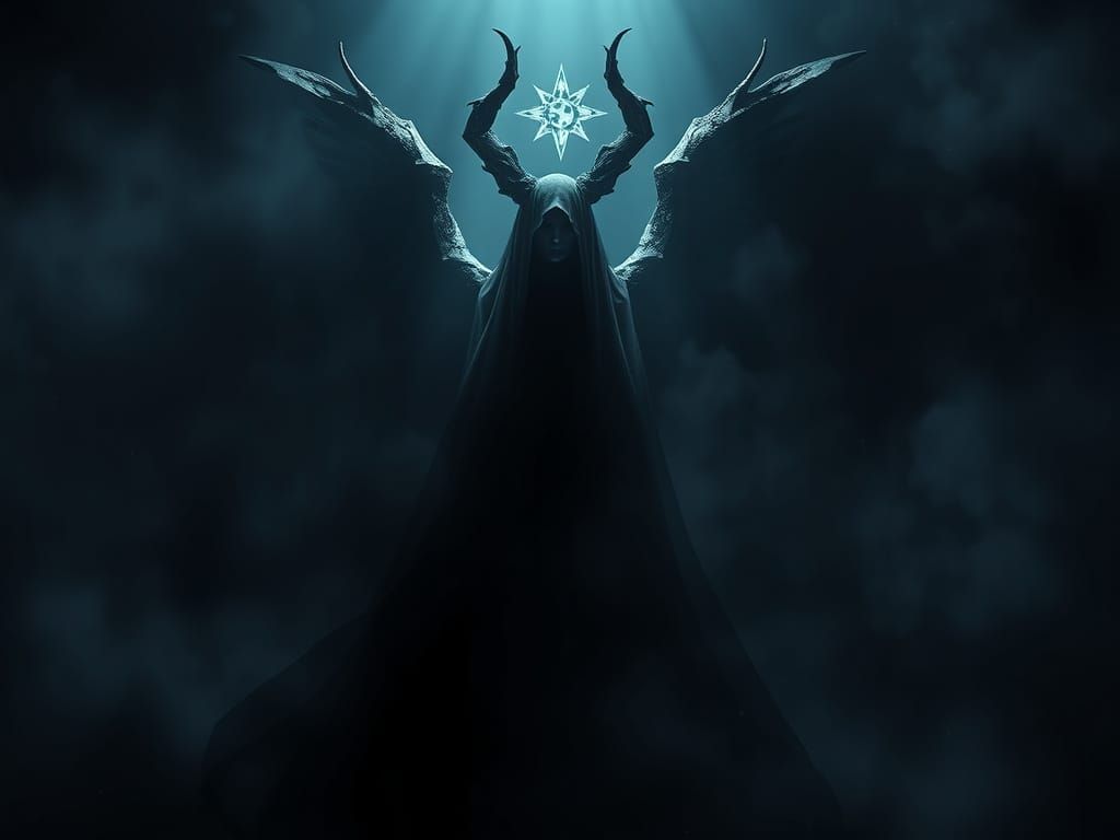 Archangel Michael in Shadow, Cinematic Dark Fantasy