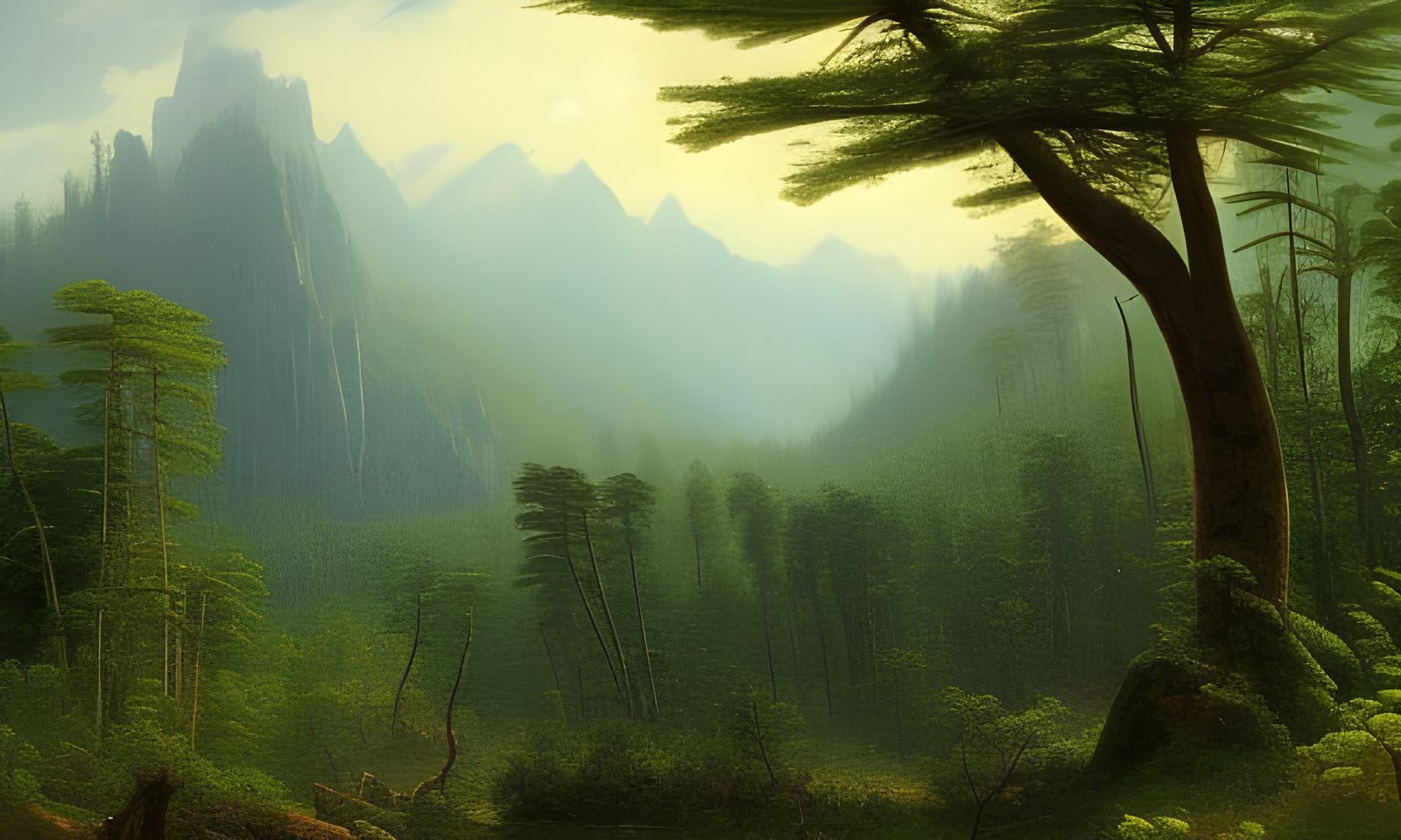 Carboniferous Fern Forest in Bierstadt Style