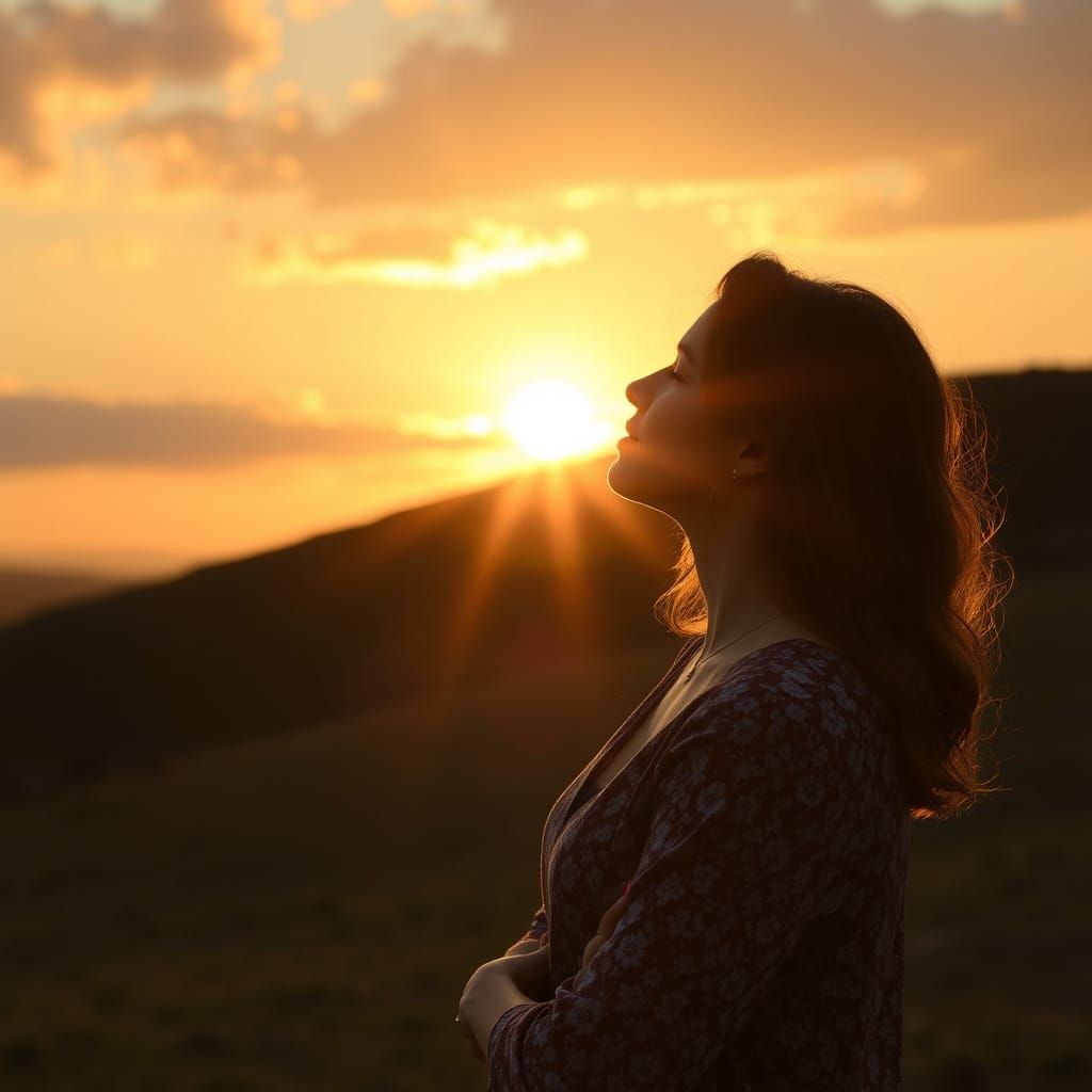 AI Interpretation of Woman, Sun, Life, Love