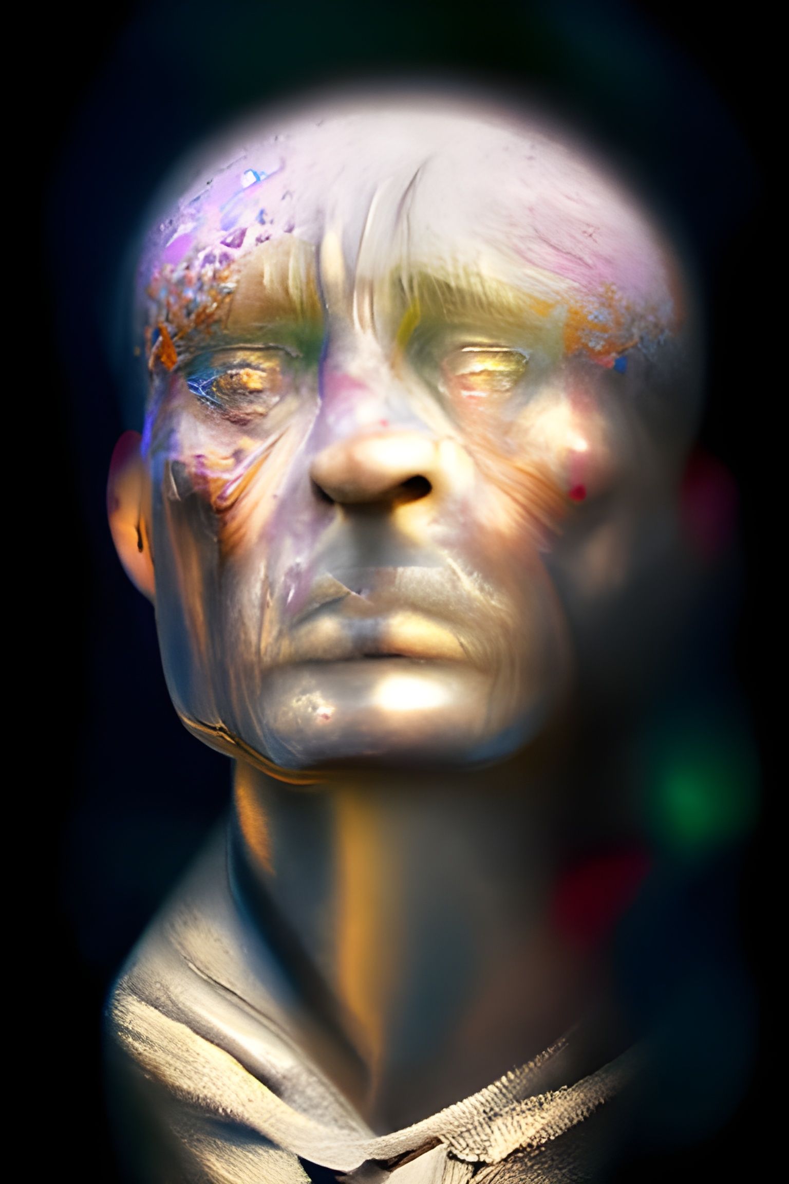 Caesar Bust in Film Noir Style