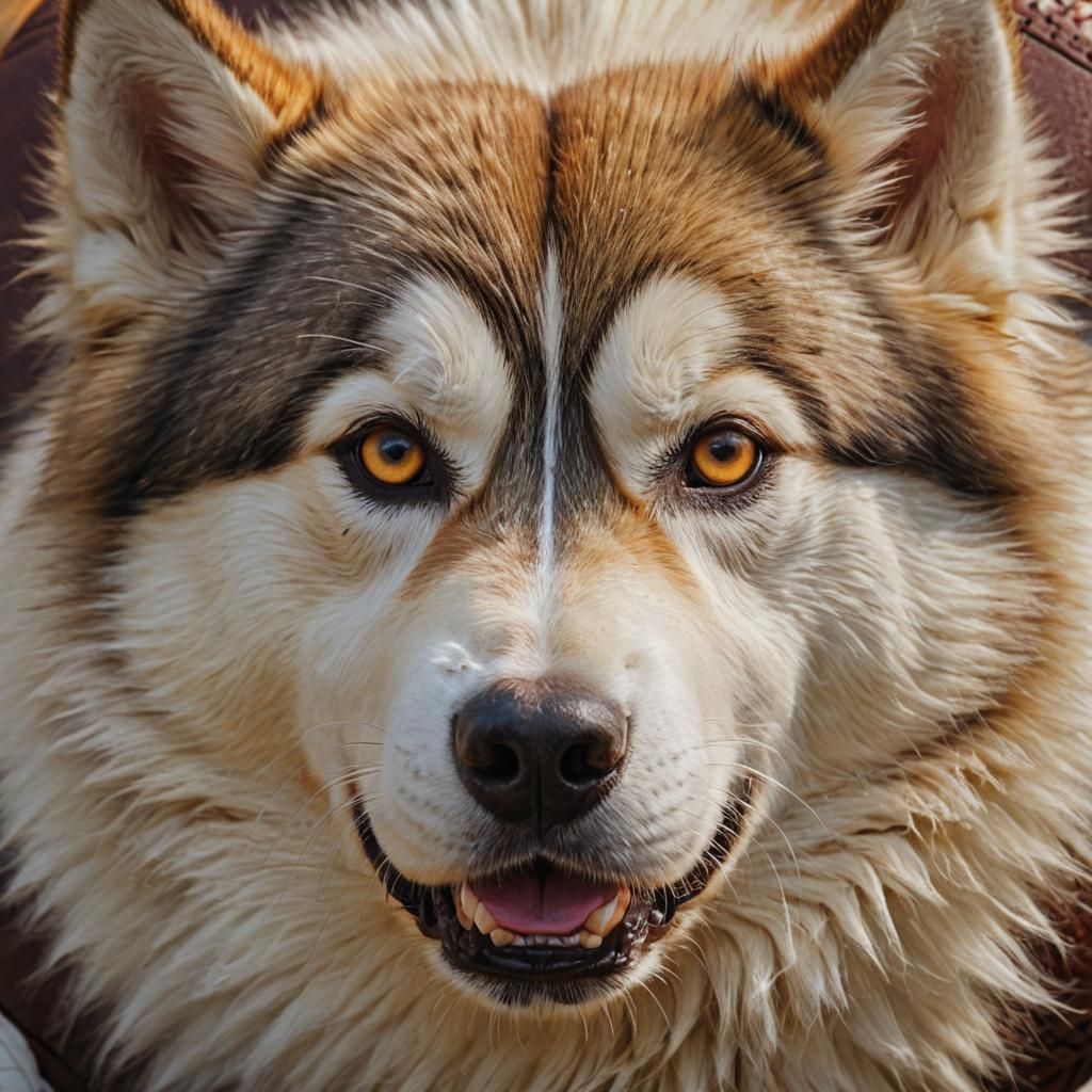 Husky Football Fusion in Vibrant Oil Painting