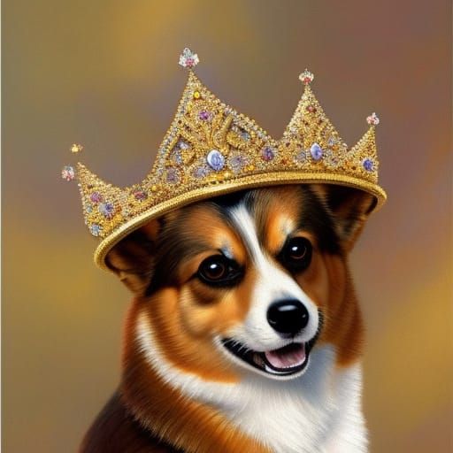 Coronation Corgi In A Crown
