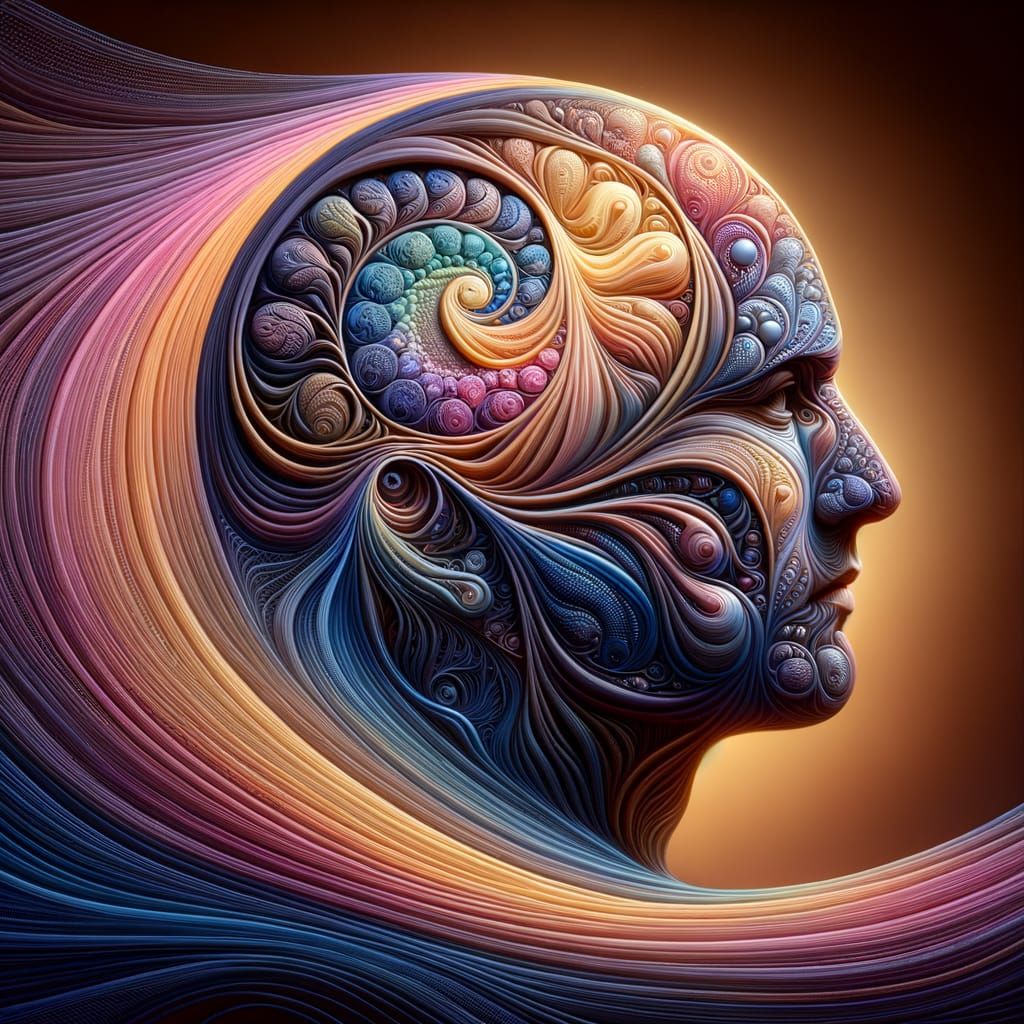 Lace Portrait Inspired by Knitting and Glasswork