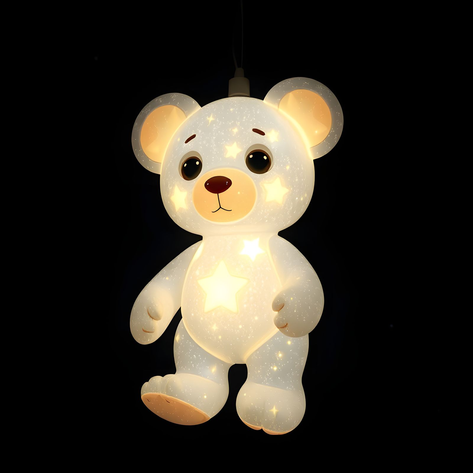 Cosmic Teddy Bear Night Light in Starlight