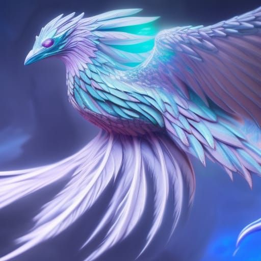 Hyperdetailed Crystal Bird with Chromatic Lighting