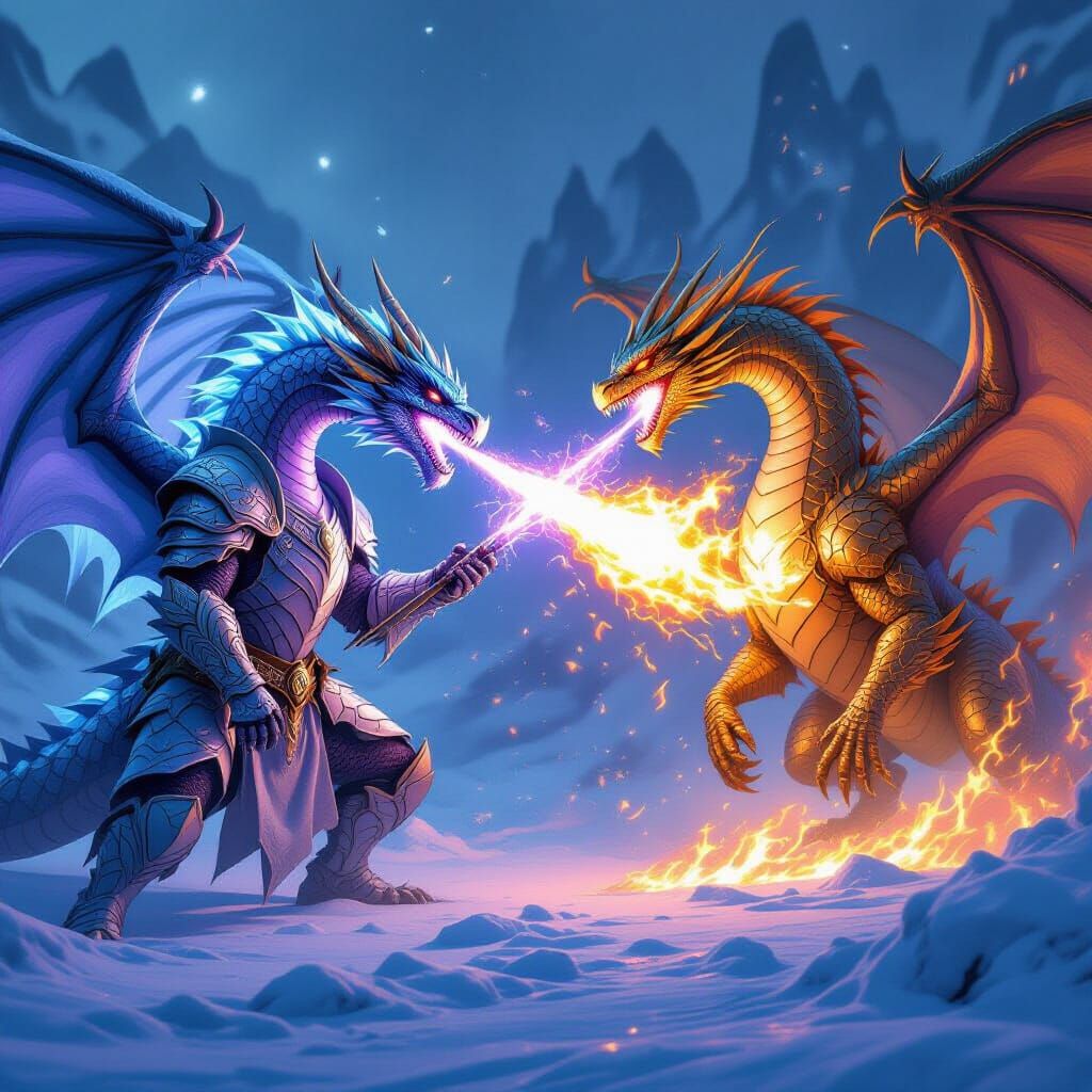 Silver Dragon Ice Breath vs. Gold Dragon Fire Breath with Pu...