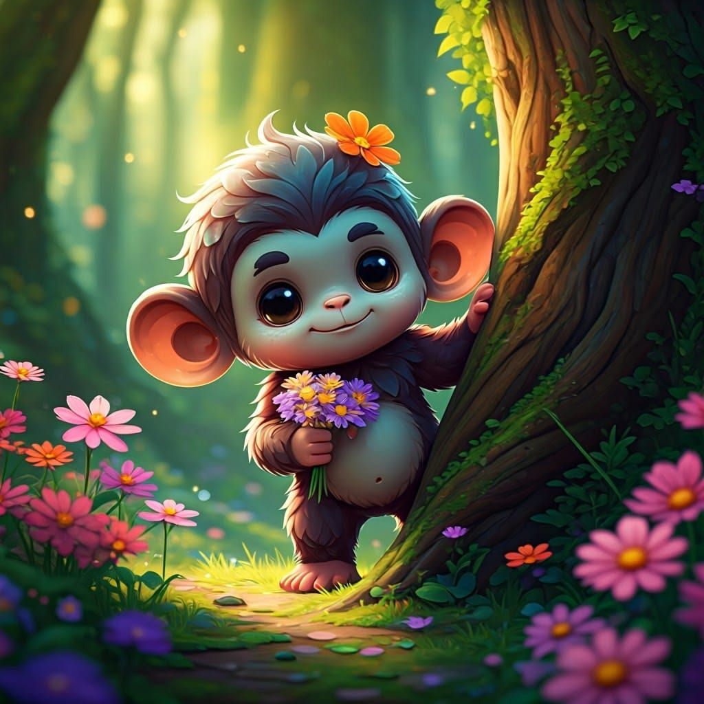 Enameled Glass Figurines in Enchanted Forest