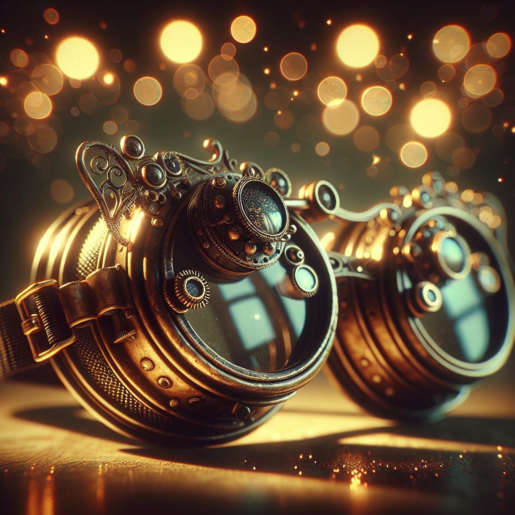 Steampunk Goggles in Hyper-Realistic Macro Shot