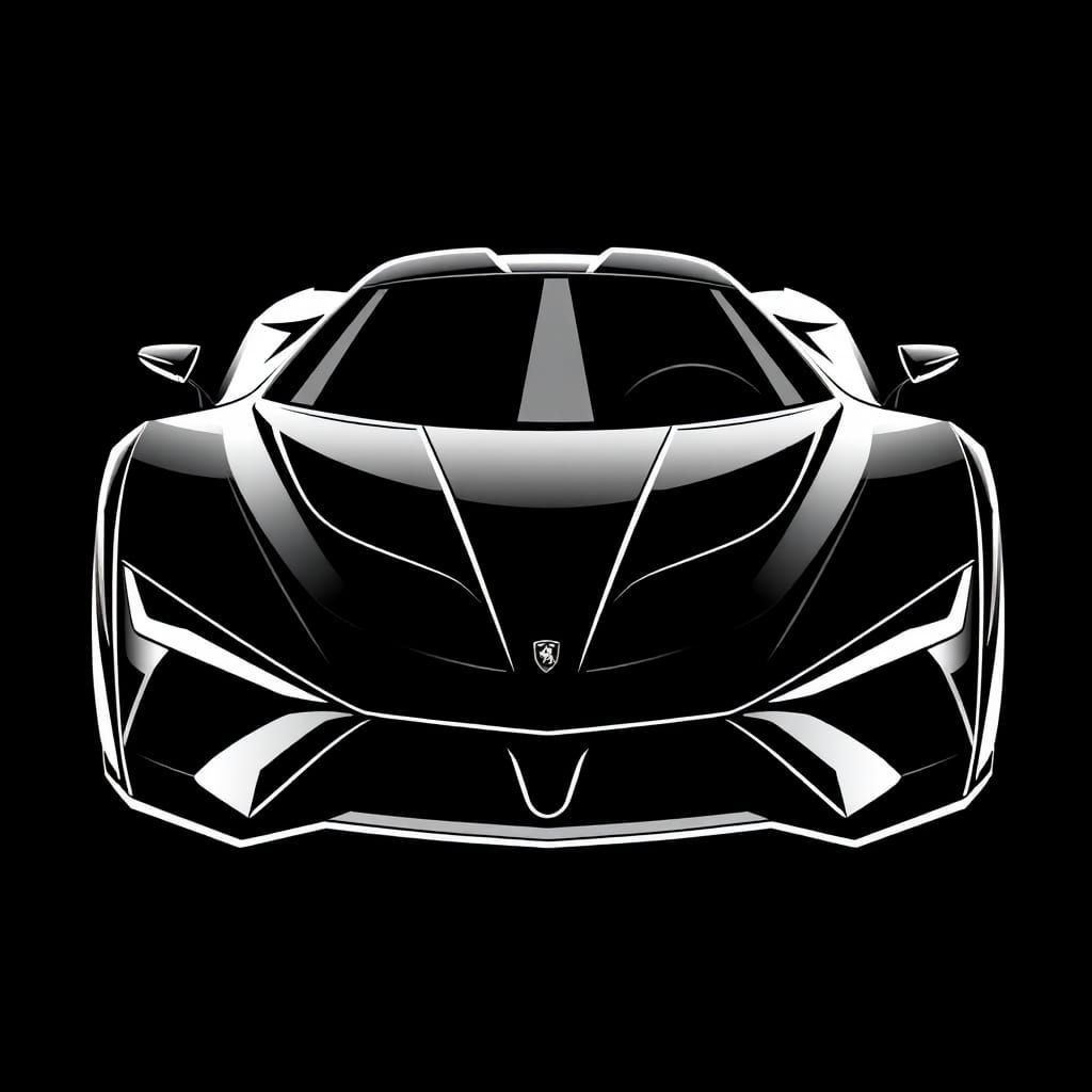Sleek Sports Car Illustration on Black Background