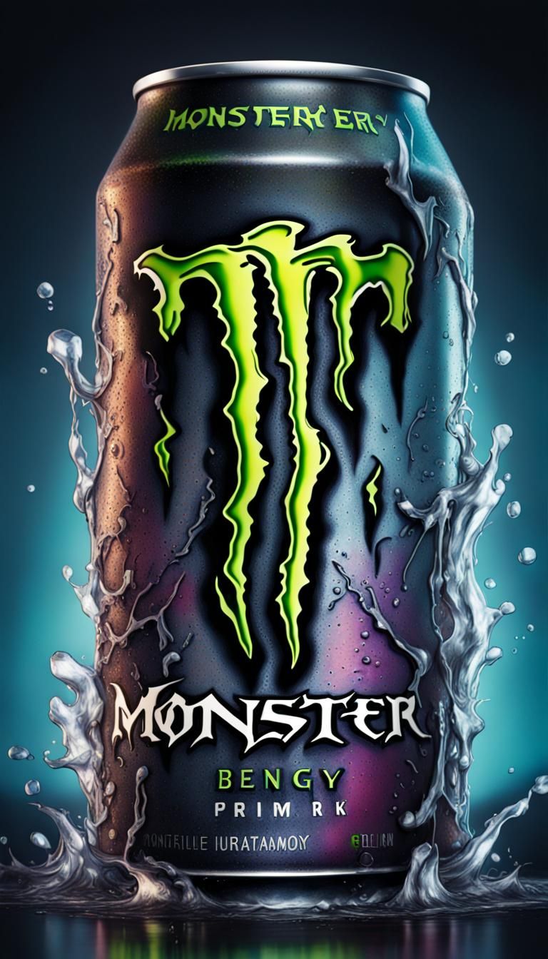 Hyperrealistic Monster Energy Drink Still Life