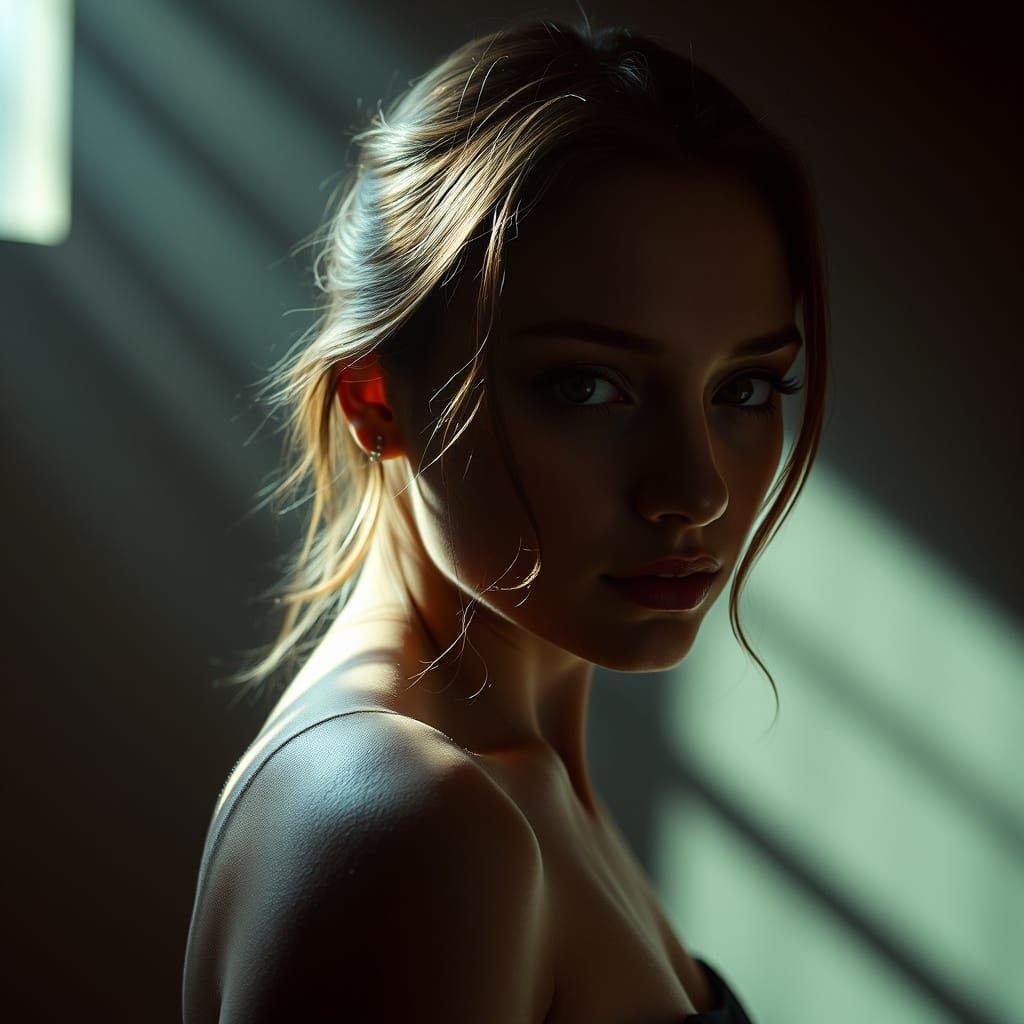Dramatic Editorial Portrait in Moody Lighting