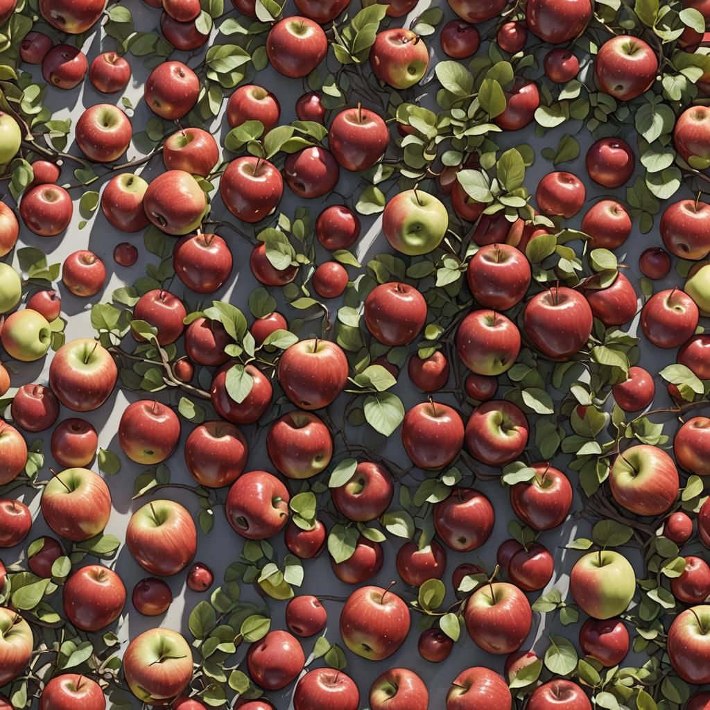 Detailed 3D Anime Apple Illustration in 8K