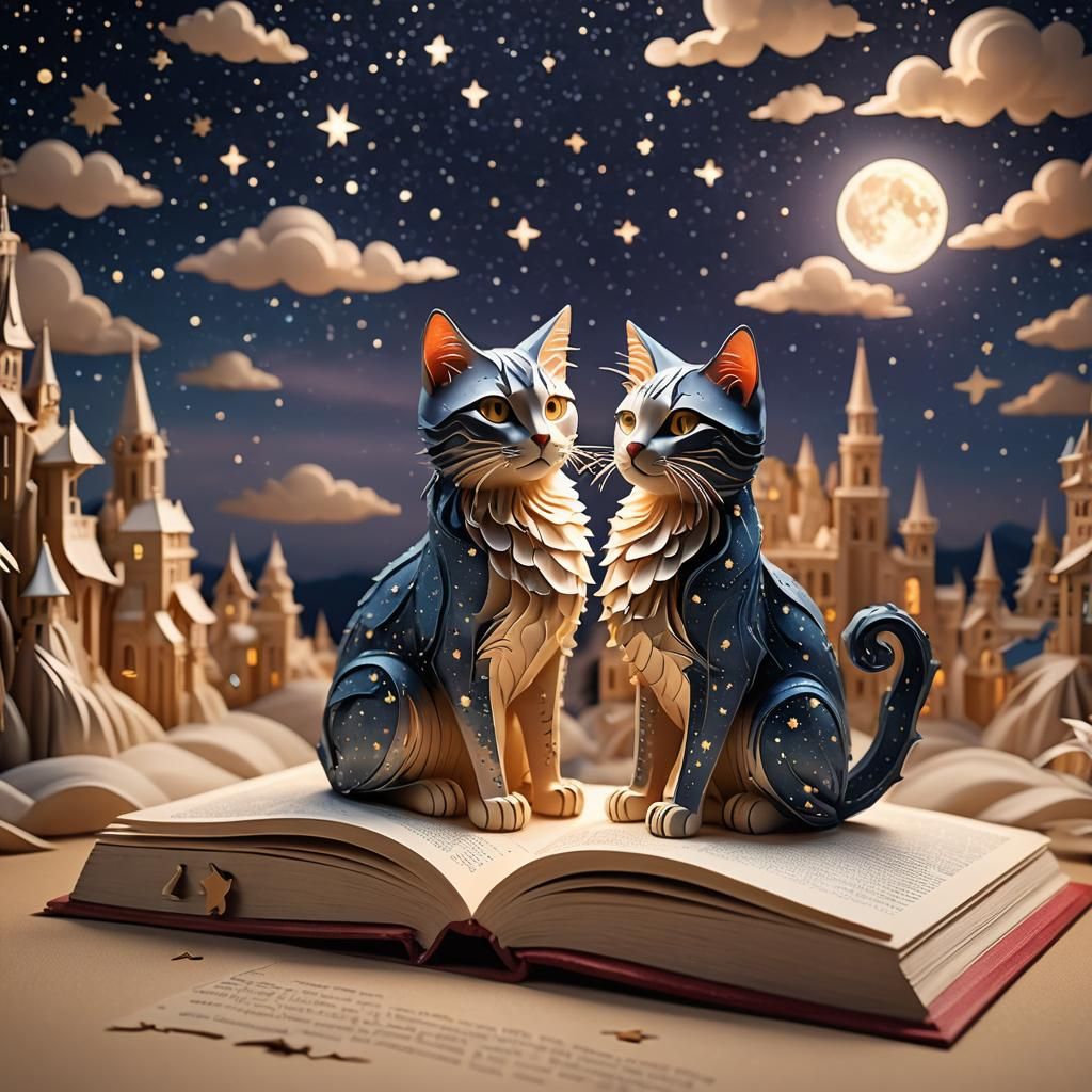 Pop-up book A kitty love story