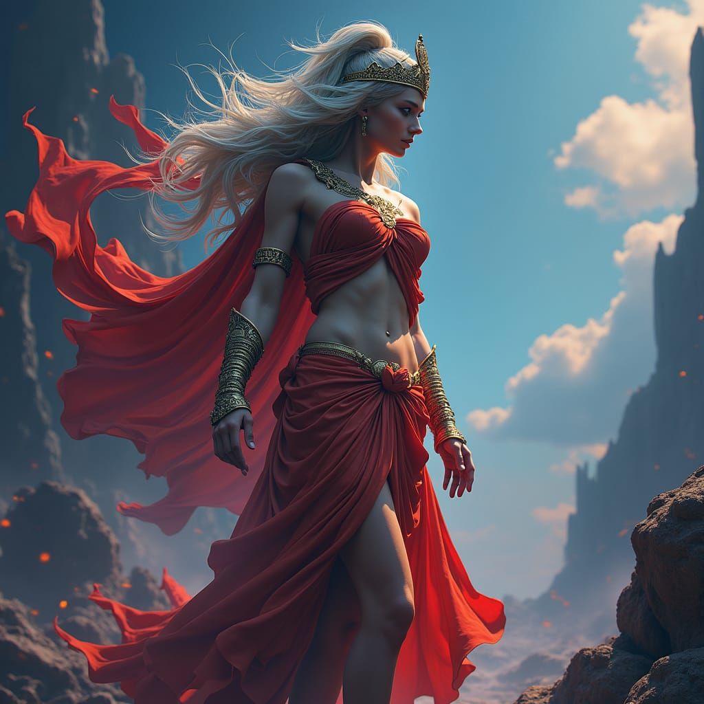 Greek Goddess in the Universe: Fantasy Concept Art