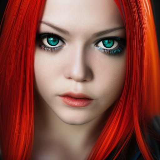 Cyberpunk Erza Scarlet Portrait in Color
