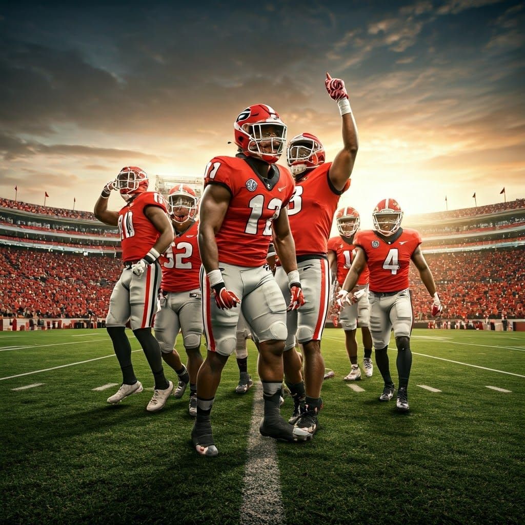 Georgia Bulldogs Victory Celebration in Sanford Stadium
