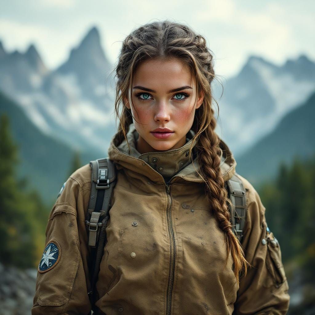 Post-Apocalyptic Amazon Scientist in Matte Painting Style