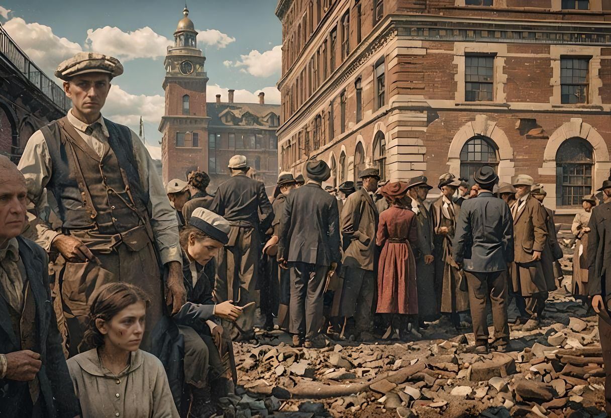 Ellis Island Immigrants: Detailed Matte Painting