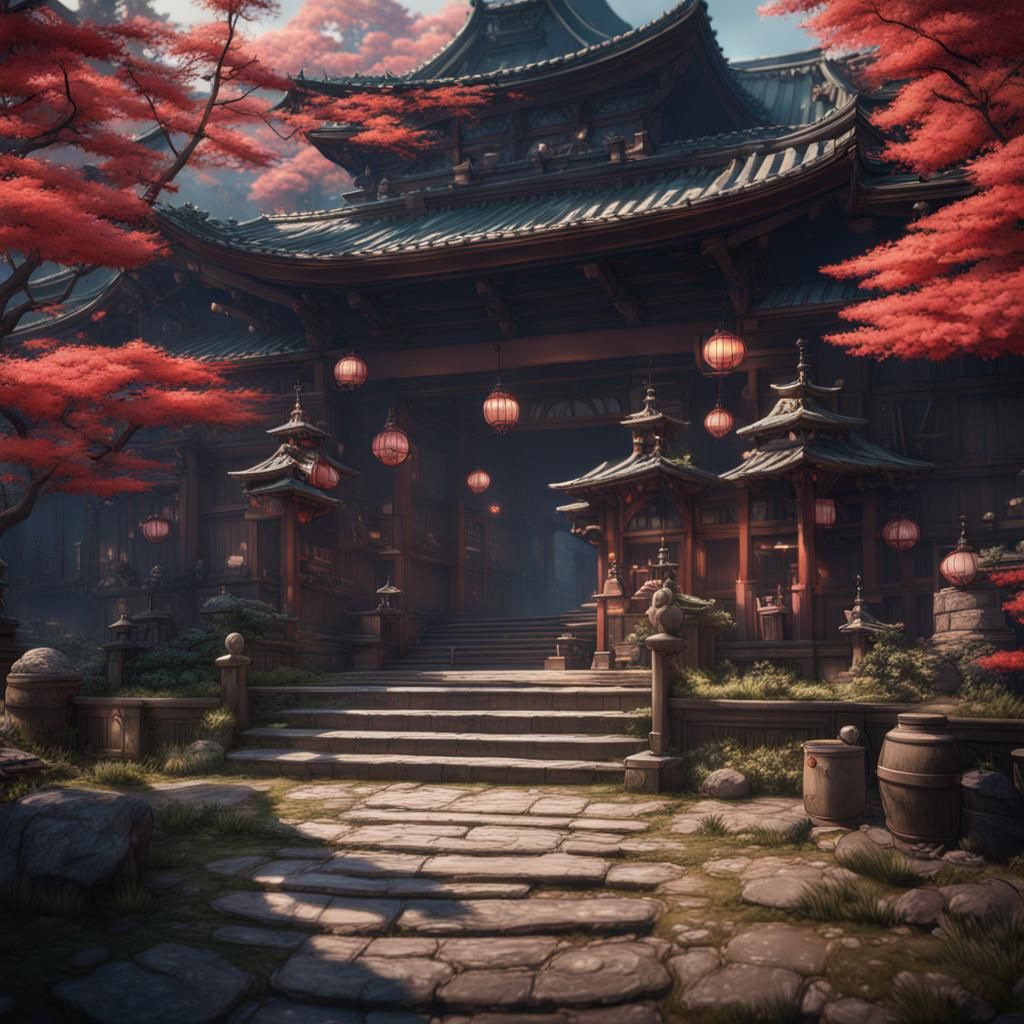 Anime Characters Kissing: Fantasy Concept Art