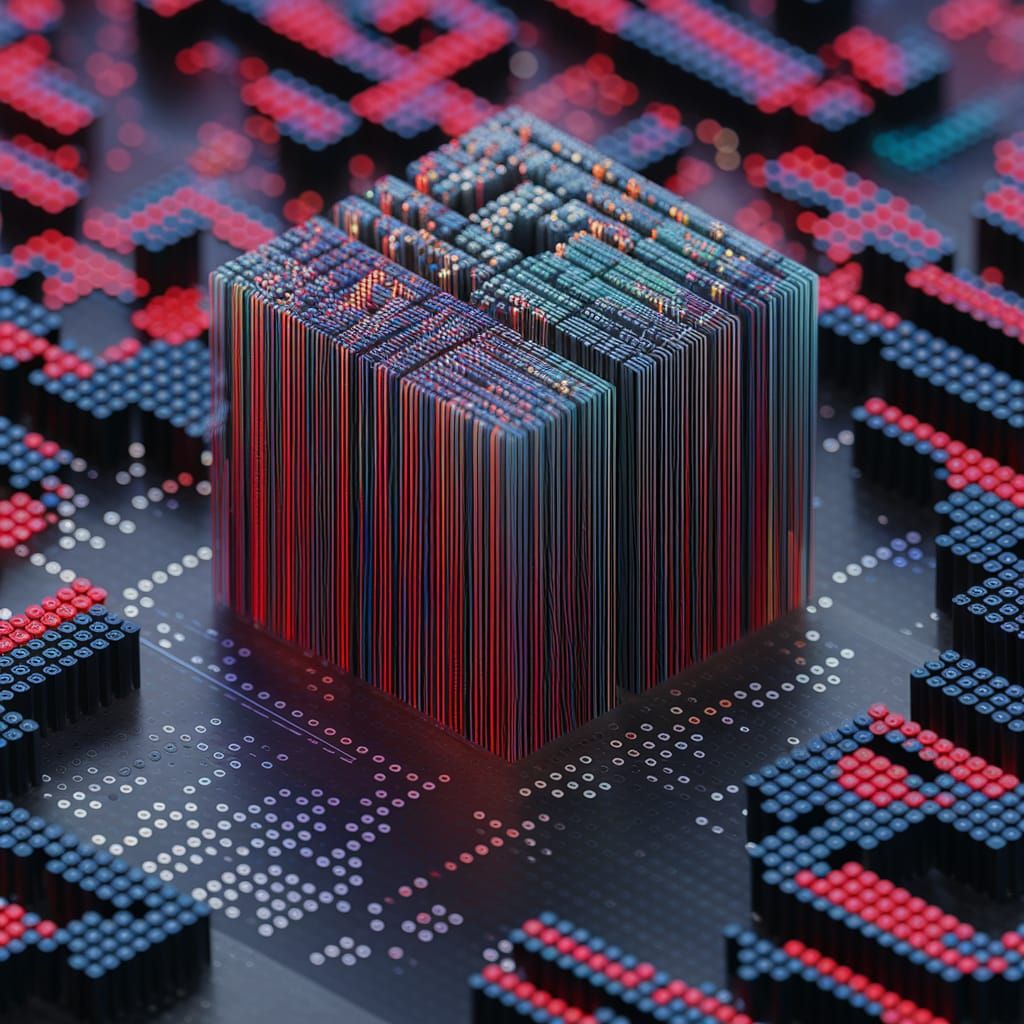 Hyperdetailed Surreal Parallax Matrix Code