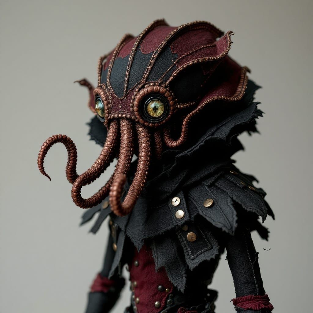 Steampunk Stitched Doll Portrait of Mr. Kraken