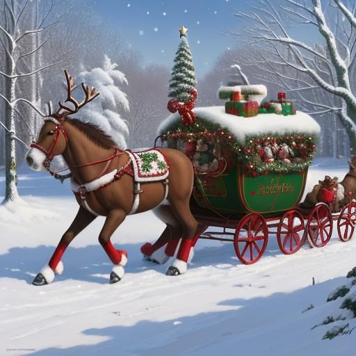 Santa's Workshop: A Festive Oil Painting by Gurney