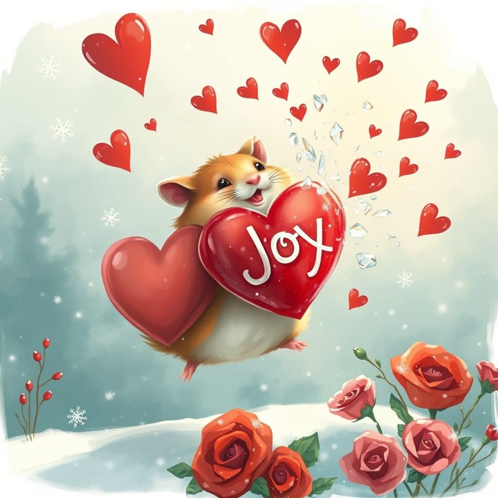 Whimsical Hamster Spreads Joyful Winter Cheer