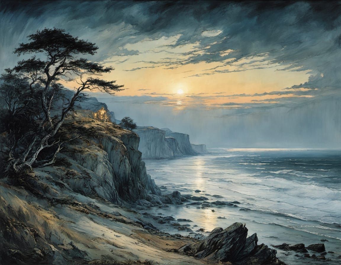 Ethereal Rügen Coast in Dreamlike Evening Glow