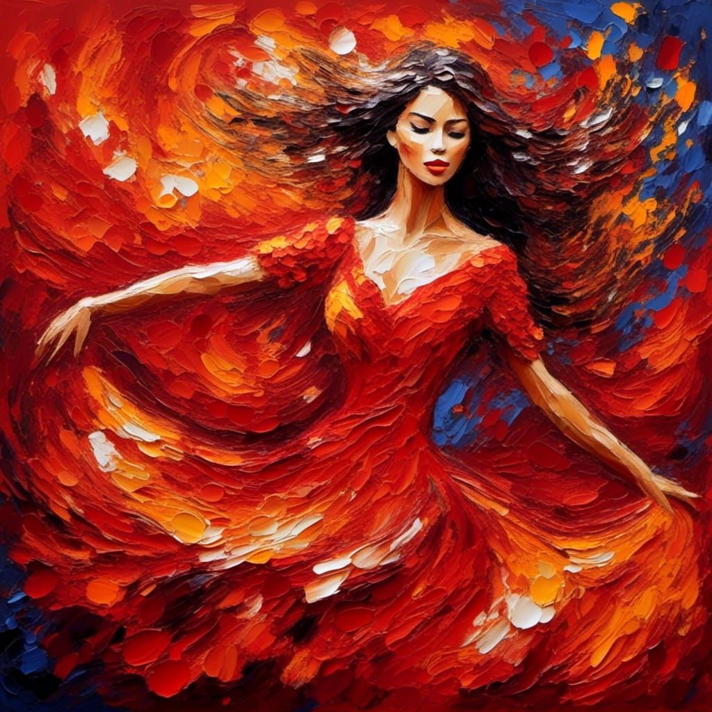 Passionate world of flamenco in impasto...💃💃💃