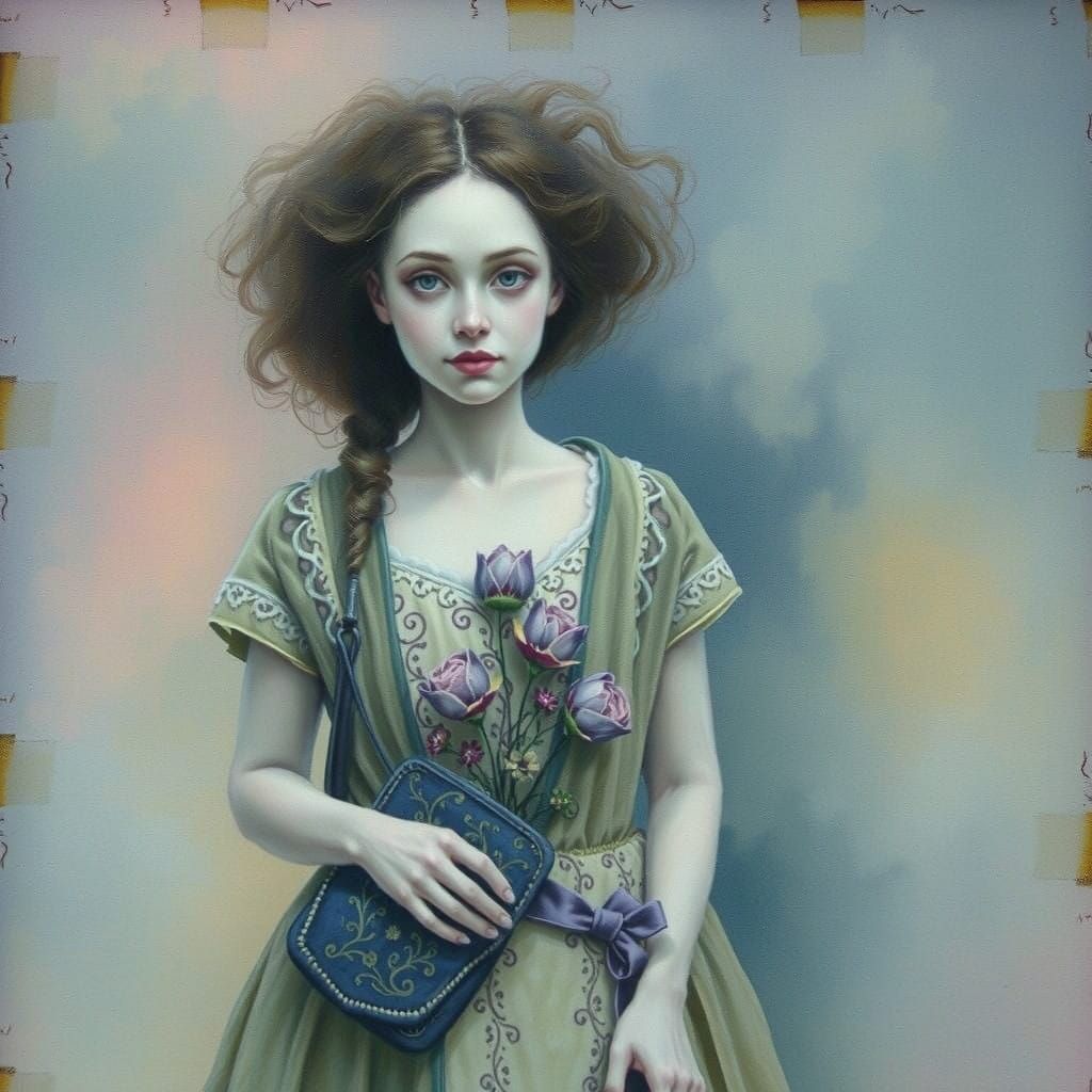 Ethereal European Woman Amidst Whimsical Nature