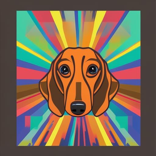 Dachshund in Pop Art Screen Print Style