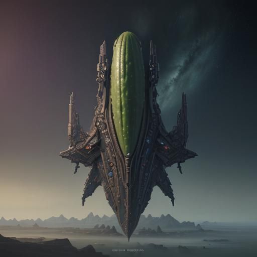 Surreal Starship Unveils Hidden Cucumber Secrets in Deep Fan...