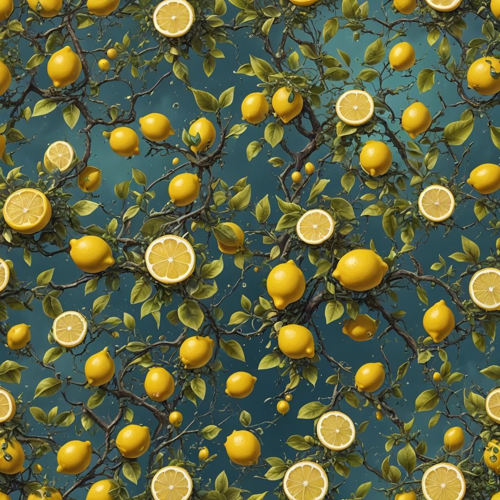 Detailed Matte Painting of a Lemon in Deep Color