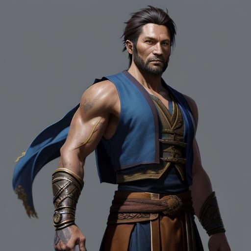 Monk Warrior Ready to Spar: Fantasy Art