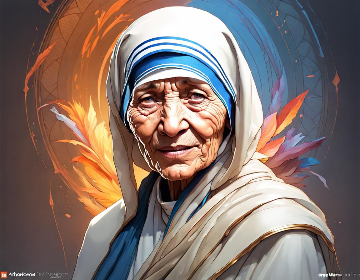 Mother Theresa Portrait: Artstation Concept Art in 8K