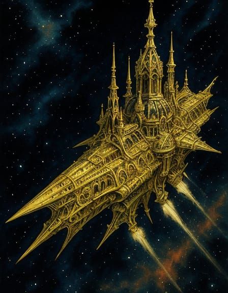 Gothic Starship from Baroque Alien Empire
