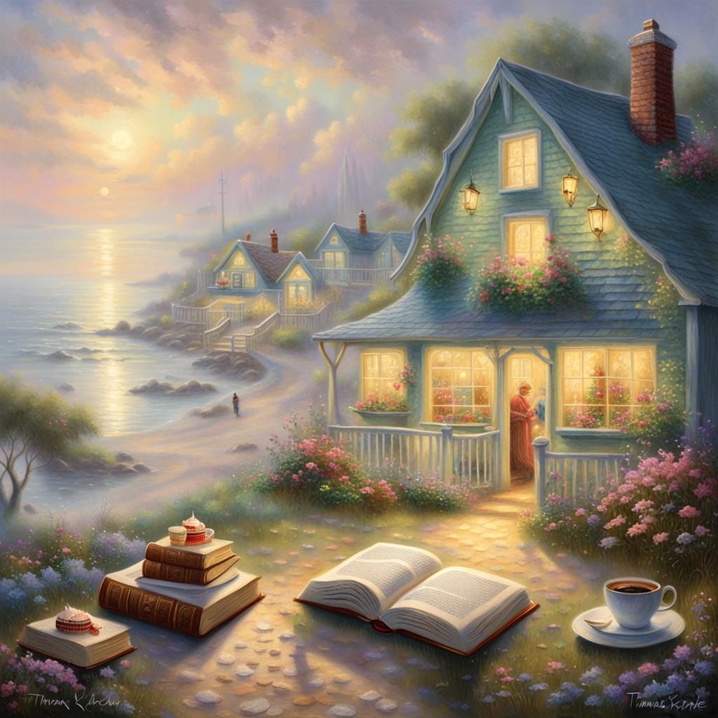 Beach Cottage Picnic: Books, Cake, and Coffee