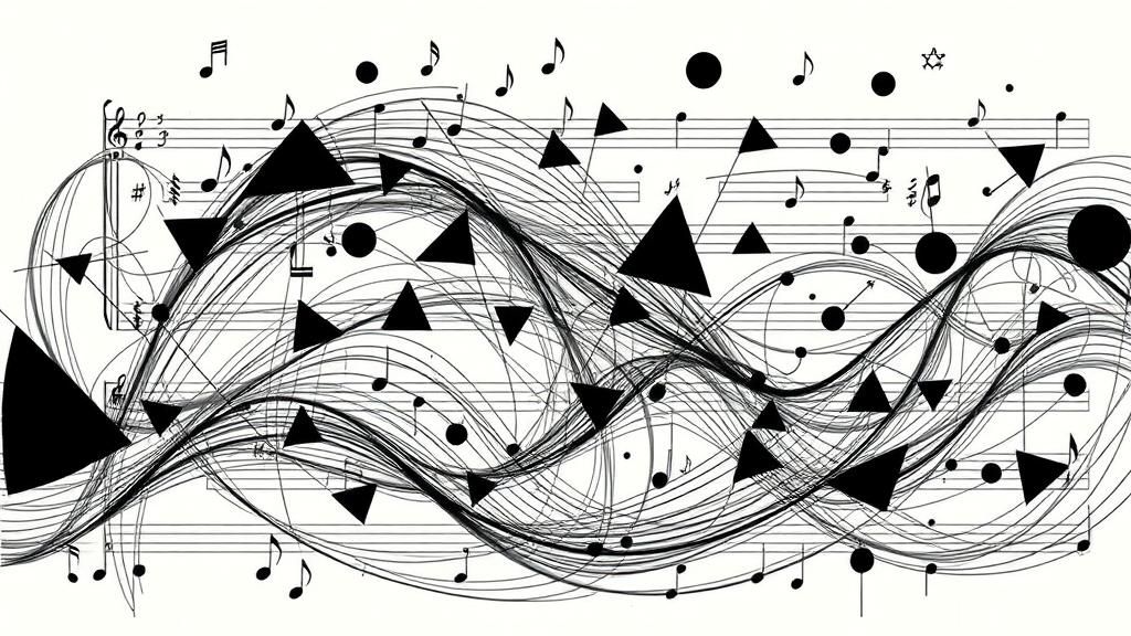 Abstract Graphic Score Inspired by Experimental Music