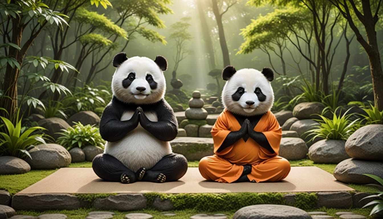 Meditative Friends in a Zen Oasis