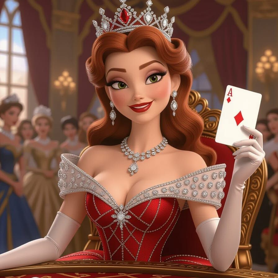 Queen Of Diamonds As Royal Court Character
