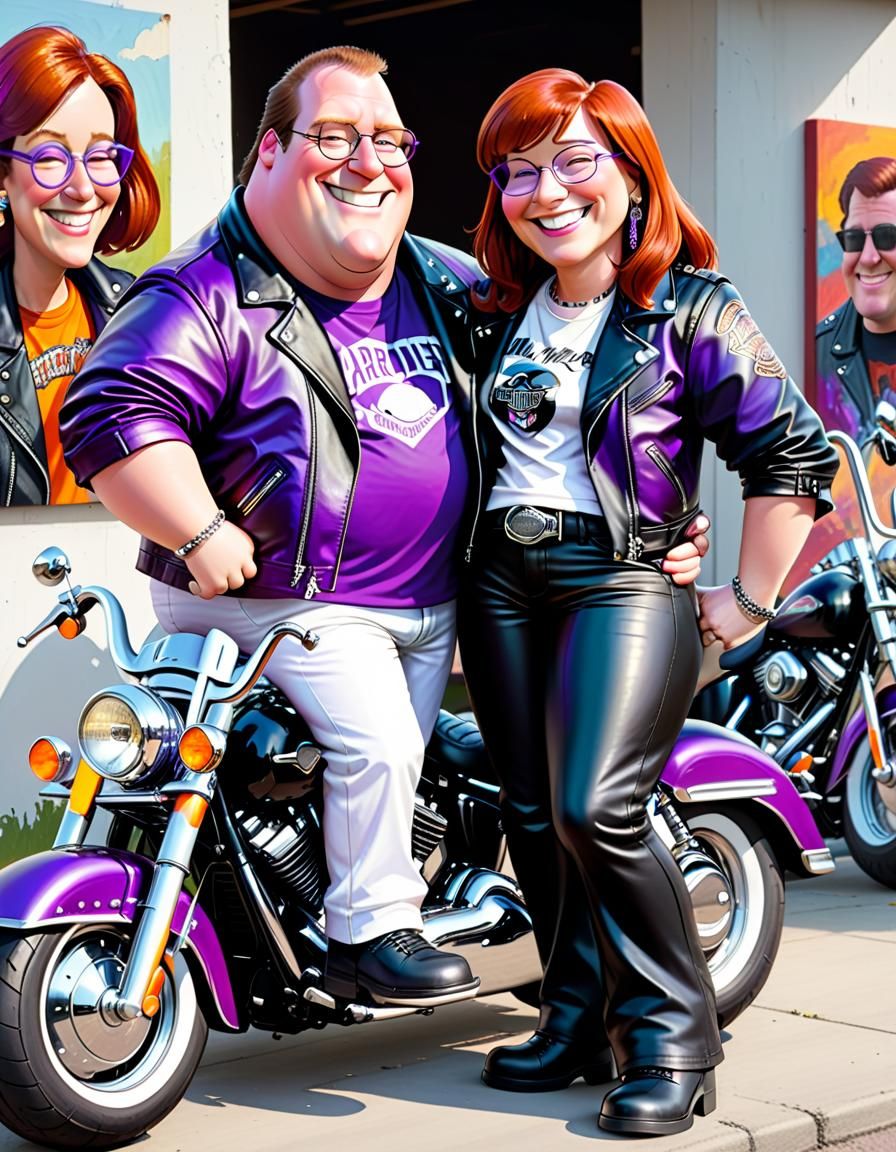 Peter and Lois Griffin in Oil Painting Style