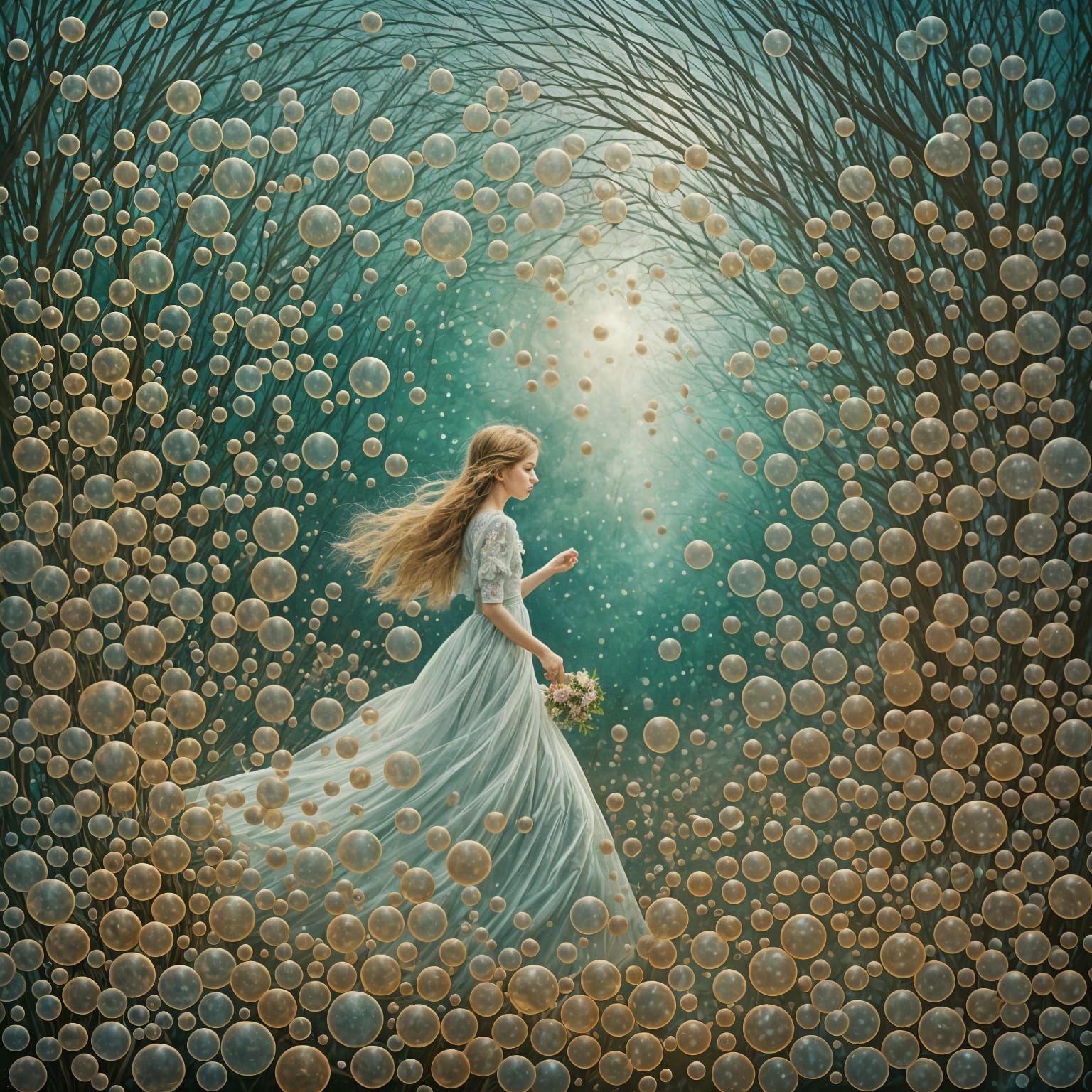 Surreal Dreamscape Through a Veil