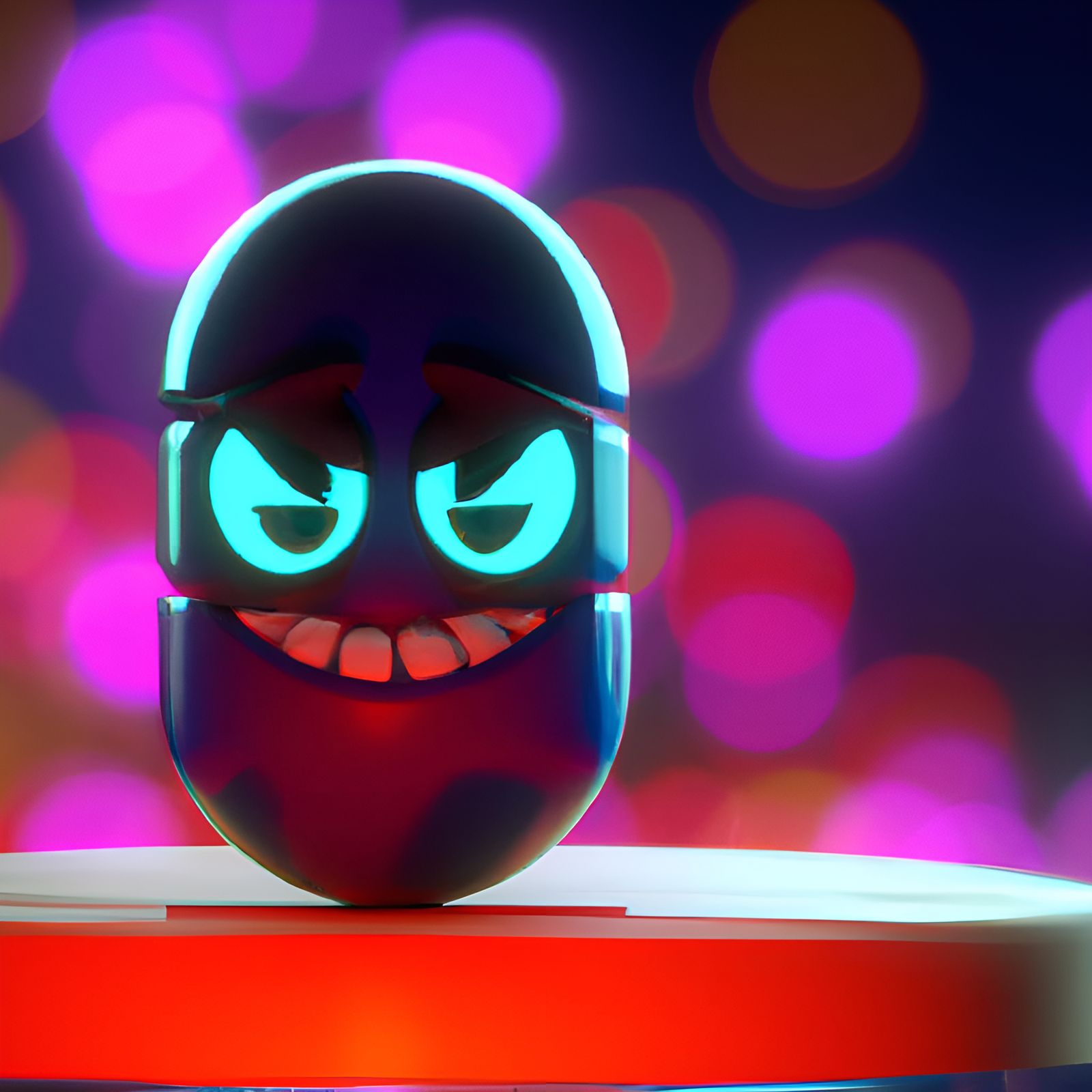 Adorable Evil Pill: 3D Rendering in Pixar Style